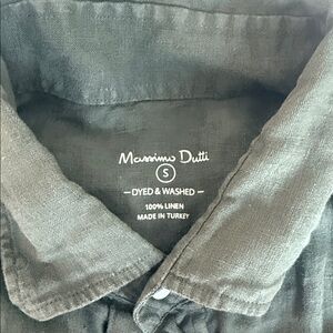 Massimo Dutti Green Linen Shirt